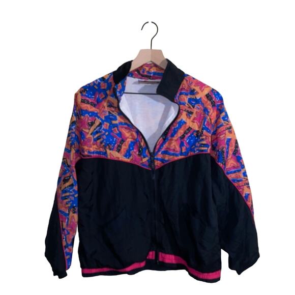 VNTG AVIAT SPORT MOTIF 80s polyester jacket M - Picture 1 of 4